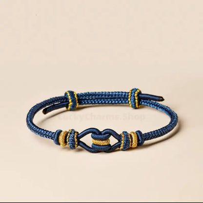 Mount Putuo Blessed Concentric Knot Couple Bracelet | Cotton Braided Adjustable DIY Lover Jewelry-LuckyCharms.Shop