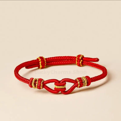 Mount Putuo Blessed Concentric Knot Couple Bracelet | Cotton Braided Adjustable DIY Lover Jewelry-LuckyCharms.Shop