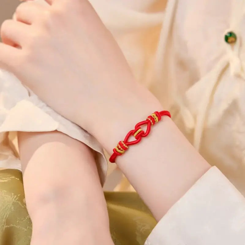 Mount Putuo Blessed Concentric Knot Couple Bracelet | Cotton Braided Adjustable DIY Lover Jewelry-LuckyCharms.Shop