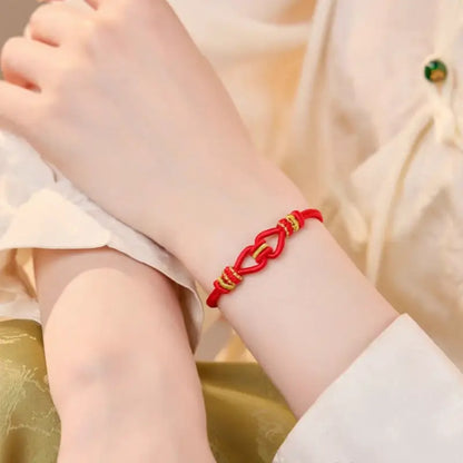 Mount Putuo Blessed Concentric Knot Couple Bracelet | Cotton Braided Adjustable DIY Lover Jewelry-LuckyCharms.Shop