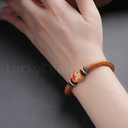 925 Silver Five Auspicious Beasts Braided Bracelet for Wealth Success Wisdom Luck-LuckyCharms.Shop