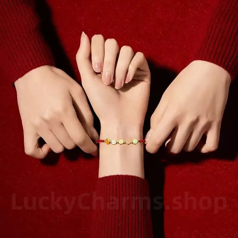 925 Silver Tibetan Five Directions Wealth Gods Blessing Braided Rope Bracelet Luck Success-LuckyCharms.Shop