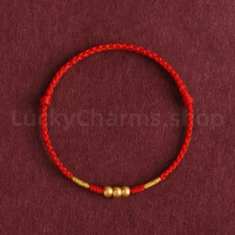 999 Gold Fortune-Turning Bead Braided Rope Bracelet for Wealth Luck-LuckyCharms.Shop