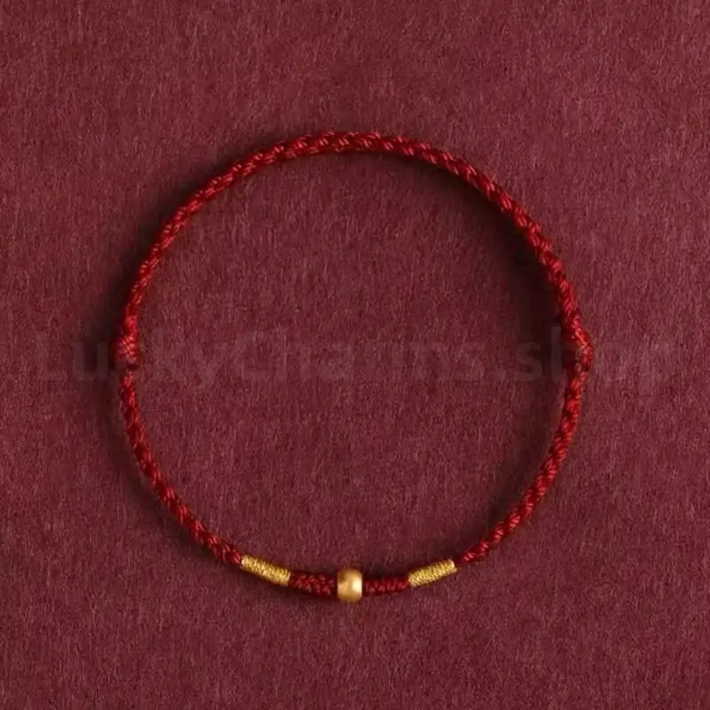 999 Gold Fortune-Turning Bead Braided Rope Bracelet for Wealth Luck-LuckyCharms.Shop