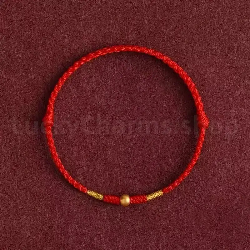 999 Gold Fortune-Turning Bead Braided Rope Bracelet for Wealth Luck-LuckyCharms.Shop