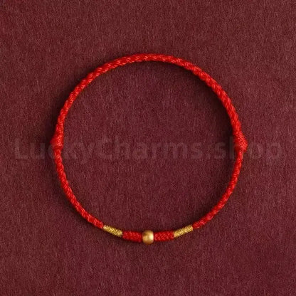 999 Gold Fortune-Turning Bead Braided Rope Bracelet for Wealth Luck-LuckyCharms.Shop