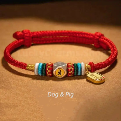 Chinese Zodiac Guardian Buddhas Seed Syllables Handmade Blessing Rope Bracelet-LuckyCharms.Shop