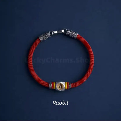 Chinese Zodiac Guardian Buddha Seed Syllables Symbol Red Bracelet-LuckyCharms.Shop