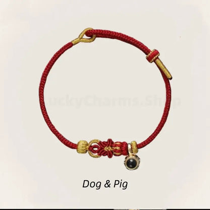 Mount Putuo Blessing Chinese Zodiac Guardian Projection Stone Lucky Braided Bracelet-LuckyCharms.Shop