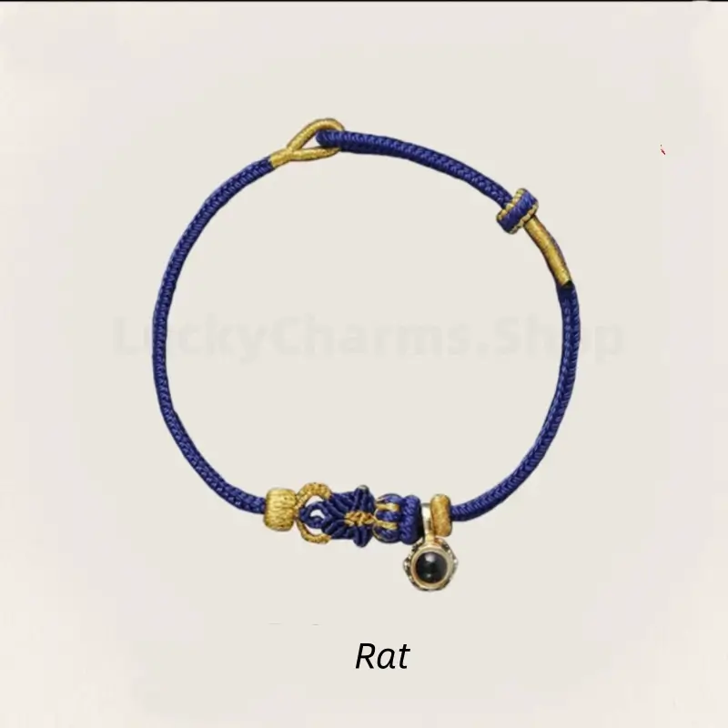 Mount Putuo Blessing Chinese Zodiac Guardian Projection Stone Lucky Braided Bracelet-LuckyCharms.Shop