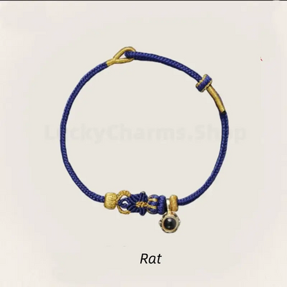 Mount Putuo Blessing Chinese Zodiac Guardian Projection Stone Lucky Braided Bracelet-LuckyCharms.Shop