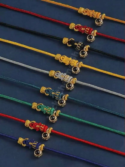 Mount Putuo Blessing Chinese Zodiac Guardian Projection Stone Lucky Braided Bracelet-LuckyCharms.Shop