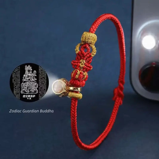 Mount Putuo Blessing Chinese Zodiac Guardian Projection Stone Lucky Braided Bracelet-LuckyCharms.Shop