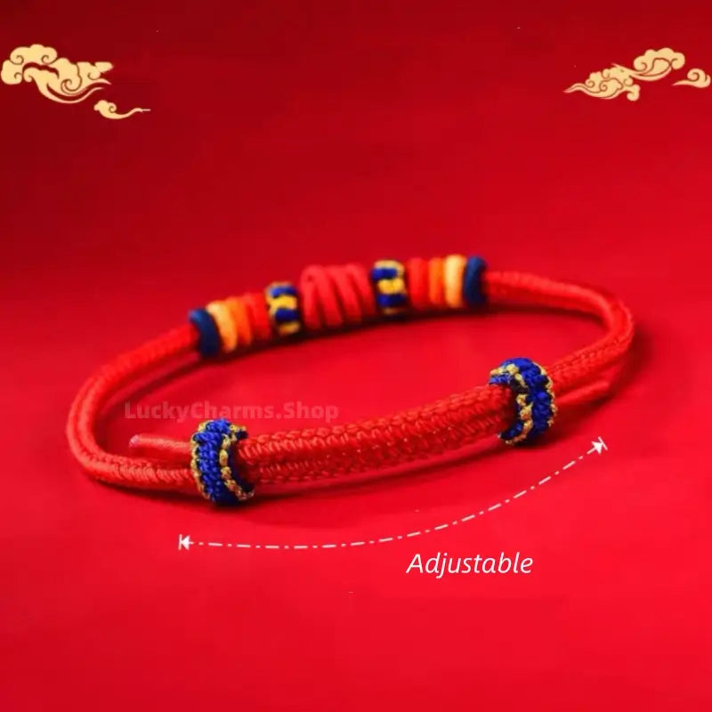 Wutai Mountain Blessed Three-Knot Chinese Zodiac Guardian Bracelet | Adjustable Red String Luck Bracelet for Zodiac Natives-LuckyCharms.Shop