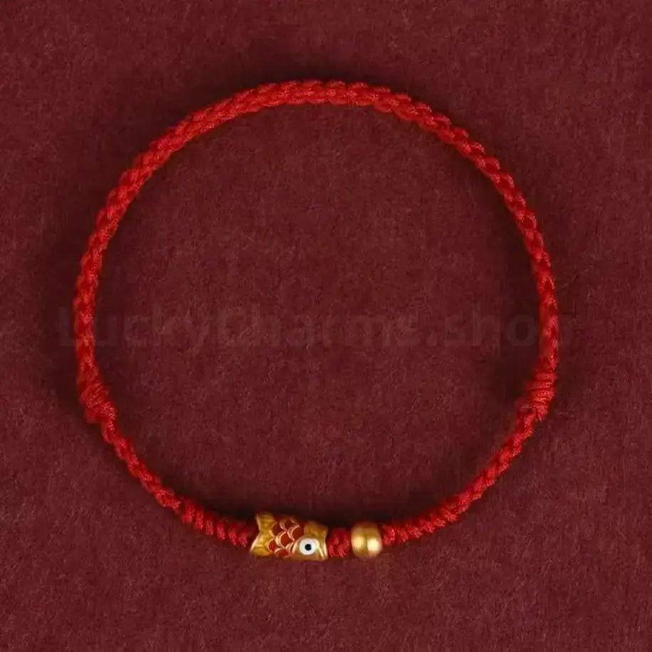 Koi Fish Golden Bead Luck Success Braided Rope Bracelet-LuckyCharms.Shop