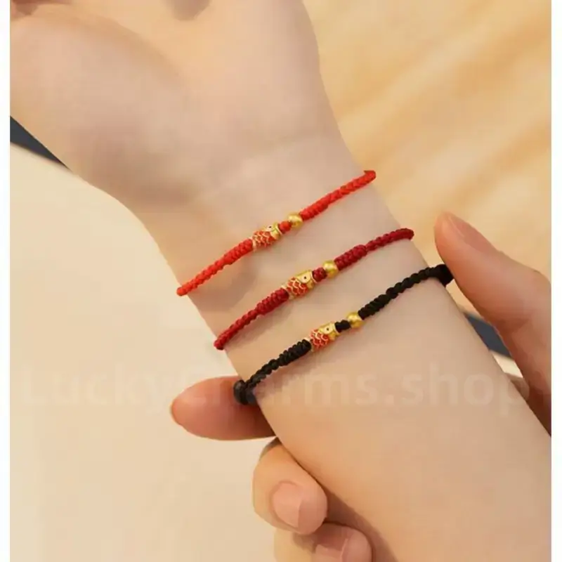 Koi Fish Golden Bead Luck Success Braided Rope Bracelet-LuckyCharms.Shop