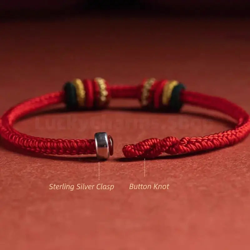 DIY-Friendly Lotus Knot Lucky Adjustable Bracelet with Sterling Silver Clasp-LuckyCharms.Shop