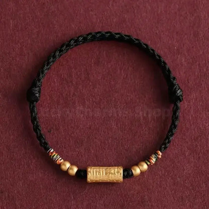 Putuo Mountain Gold-Plated Blessing Lu Lu Tong Handmade Braided Bracelet-LuckyCharms.Shop