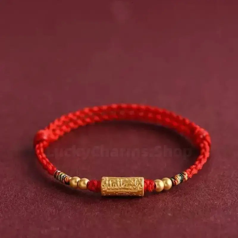 Putuo Mountain Gold-Plated Blessing Lu Lu Tong Handmade Braided Bracelet-LuckyCharms.Shop