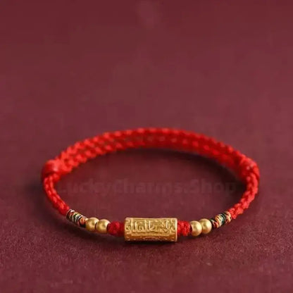 Putuo Mountain Gold-Plated Blessing Lu Lu Tong Handmade Braided Bracelet-LuckyCharms.Shop