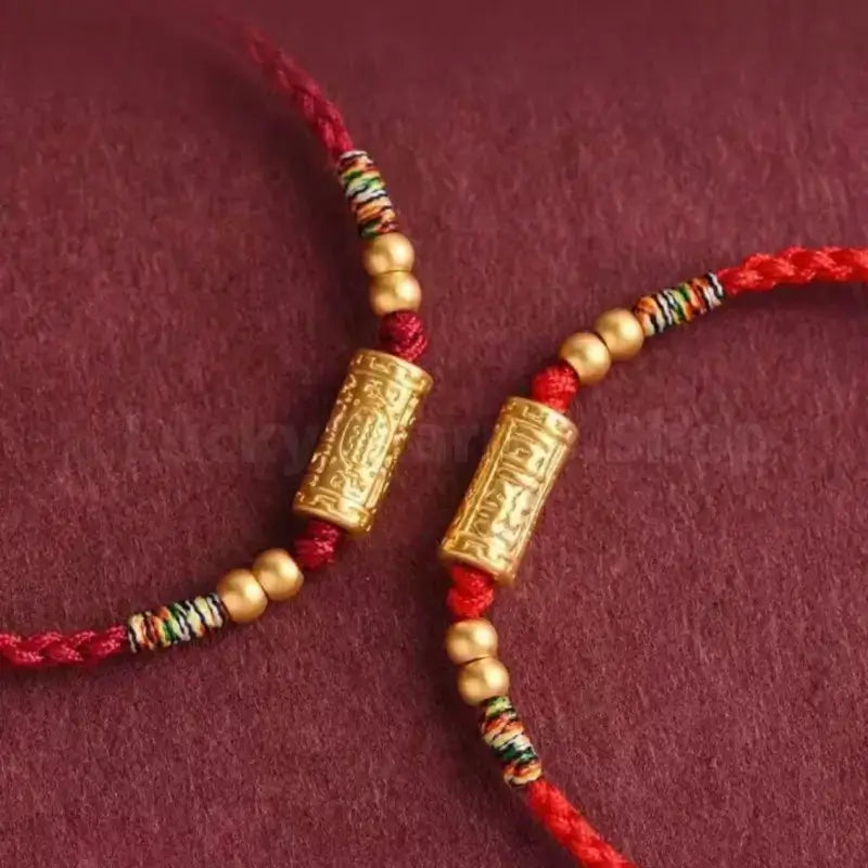 Putuo Mountain Gold-Plated Blessing Lu Lu Tong Handmade Braided Bracelet-LuckyCharms.Shop