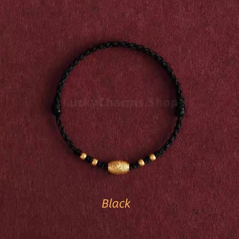 Gold-Plated Lu Lu Tong Fortune-Turning Bead Braided Bracelet-LuckyCharms.Shop