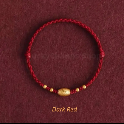Gold-Plated Lu Lu Tong Fortune-Turning Bead Braided Bracelet-LuckyCharms.Shop