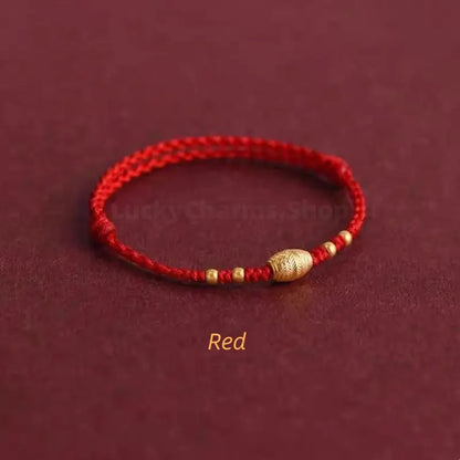 Gold-Plated Lu Lu Tong Fortune-Turning Bead Braided Bracelet-LuckyCharms.Shop
