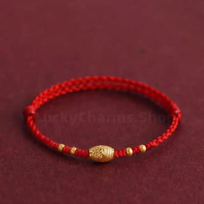 Gold-Plated Lu Lu Tong Fortune-Turning Bead Braided Bracelet-LuckyCharms.Shop