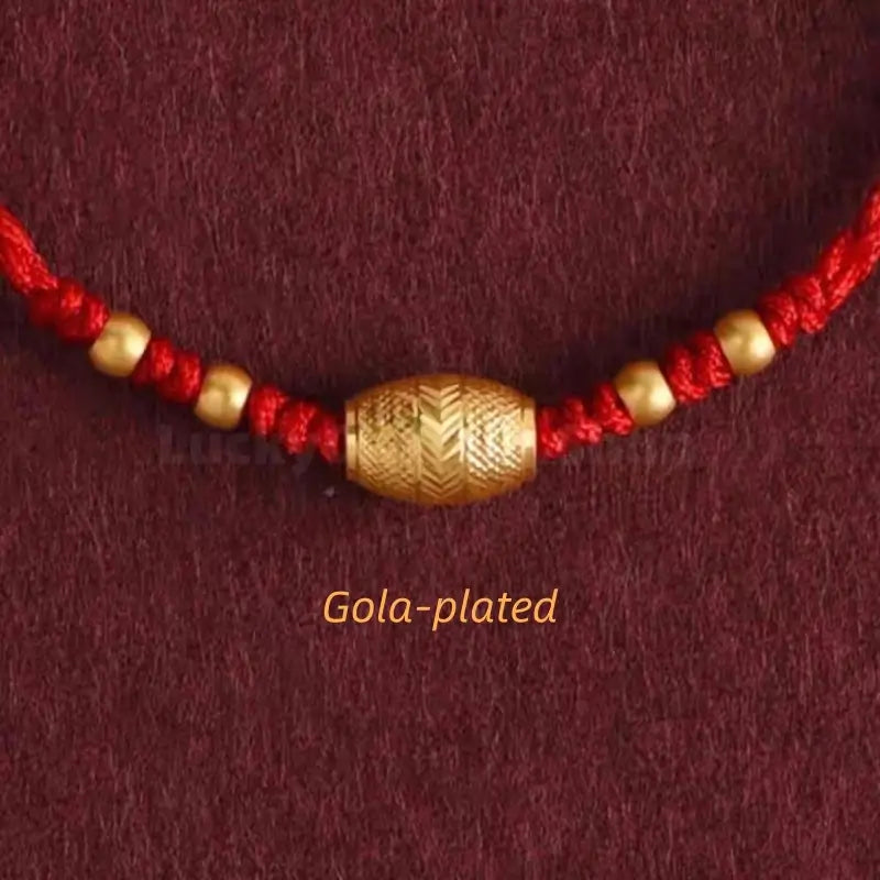 Gold-Plated Lu Lu Tong Fortune-Turning Bead Braided Bracelet-LuckyCharms.Shop