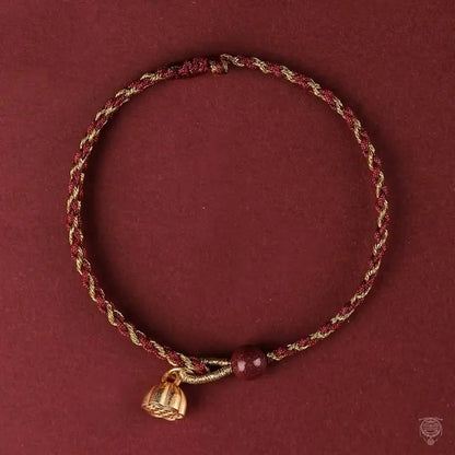 Mount Putuo Blessed 925 Silver Lotus Pod & Cinnabar Red String Bracelet