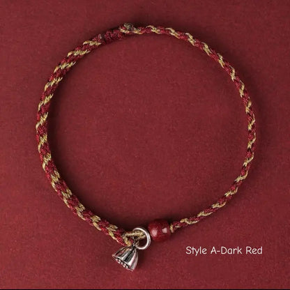 Mount Putuo Blessed 925 Silver Lotus Pod & Cinnabar Red String Bracelet