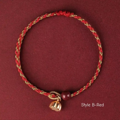 Mount Putuo Blessed 925 Silver Lotus Pod & Cinnabar Red String Bracelet