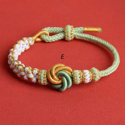 DIY-Friendly Mandala & Peach Blossom Knot Braided Adjustable Bracelet-LuckyCharms.Shop