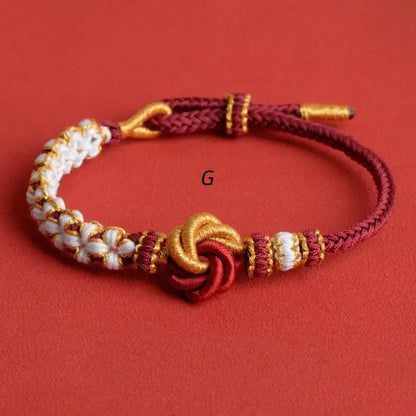 DIY-Friendly Mandala & Peach Blossom Knot Braided Adjustable Bracelet-LuckyCharms.Shop