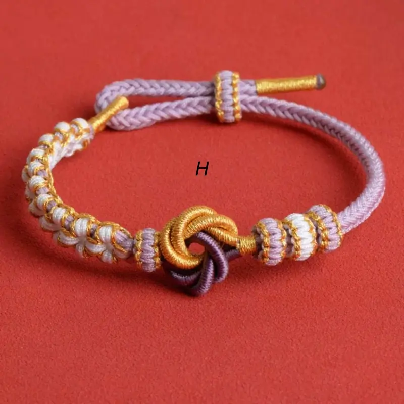 DIY-Friendly Mandala & Peach Blossom Knot Braided Adjustable Bracelet-LuckyCharms.Shop