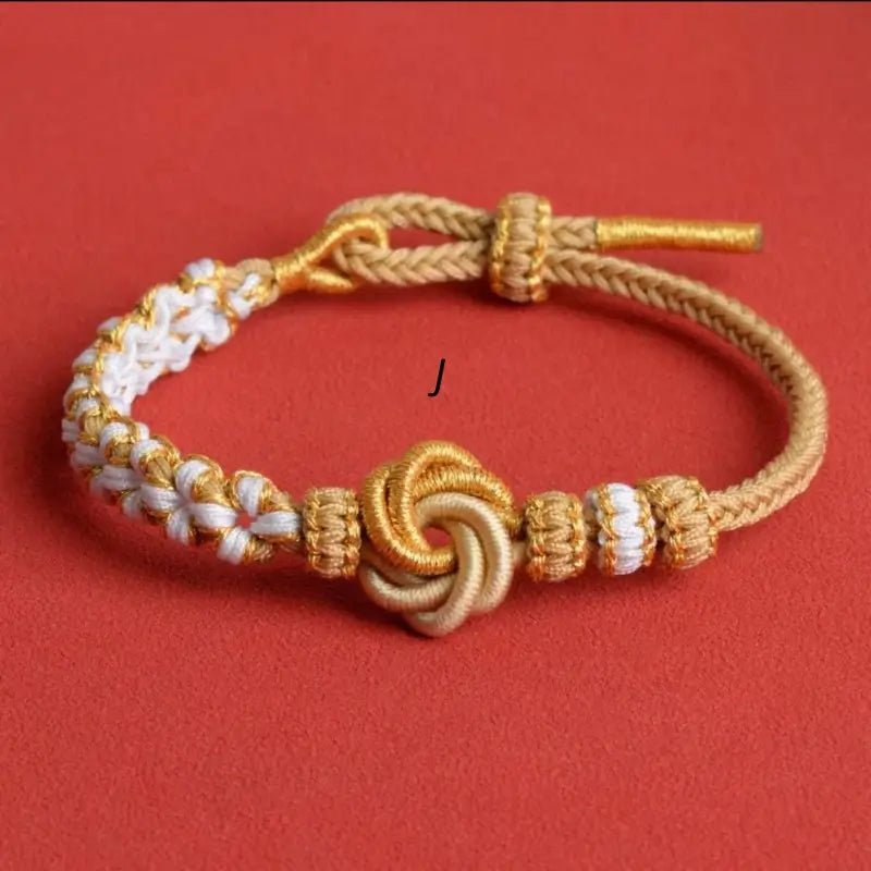DIY-Friendly Mandala & Peach Blossom Knot Braided Adjustable Bracelet-LuckyCharms.Shop