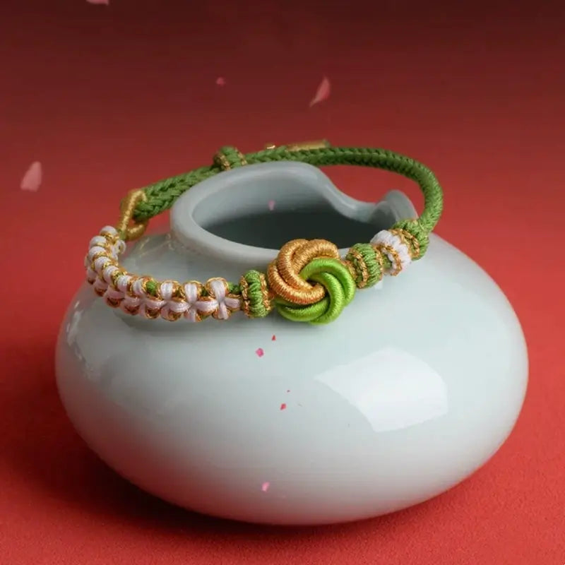 DIY-Friendly Mandala & Peach Blossom Knot Braided Adjustable Bracelet-LuckyCharms.Shop