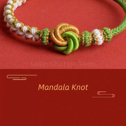 DIY-Friendly Mandala & Peach Blossom Knot Braided Adjustable Bracelet-LuckyCharms.Shop