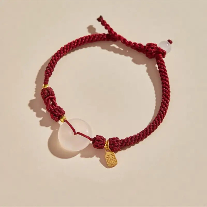 Bracelet en agate naturelle avec boucle de paix | Pendentif de bénédiction plaqué or 925, 8 cordons tressés multicolores