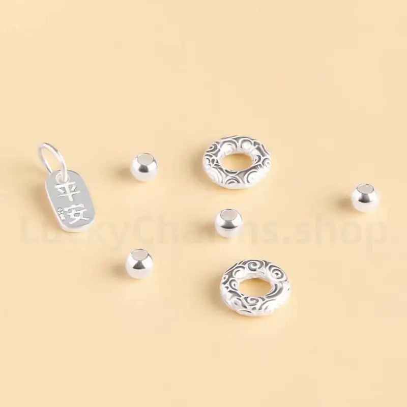 925 Silver Peace Buckle Braided Rope Bracelet for Peace Health Wealth-LuckyCharms.Shop