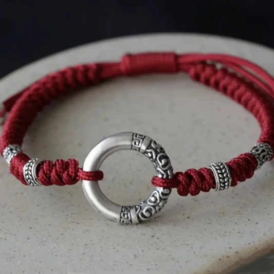 Bracelet de couple en argent 925 avec boucle Dragon Phénix et pendentif Paix | Perles de calcédoine et d'agate noire, bracelet porte-bonheur romantique