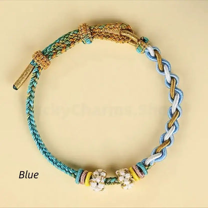 DIY-Friendly Peach Blossom Knot Twist Chain Adjustable Braided Bracelet-LuckyCharms.Shop