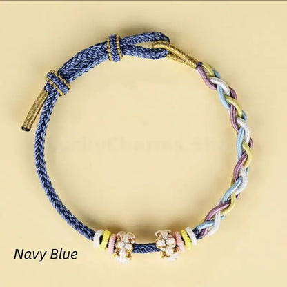 DIY-Friendly Peach Blossom Knot Twist Chain Adjustable Braided Bracelet-LuckyCharms.Shop