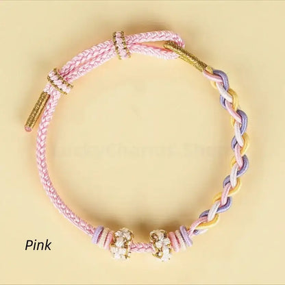 DIY-Friendly Peach Blossom Knot Twist Chain Adjustable Braided Bracelet-LuckyCharms.Shop