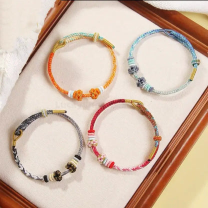 Peach Blossom Knot Gradient Color Love Braided Bracelet | DIY-friendly Series 5-LuckyCharms.Shop