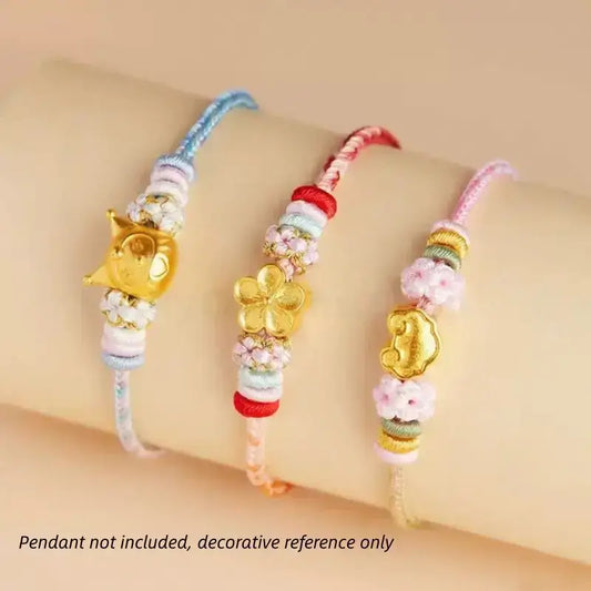 Mount Putuo Blessed Peach Blossom Knot Light Color DIY Bracelet (Series 1)-LuckyCharms.Shop