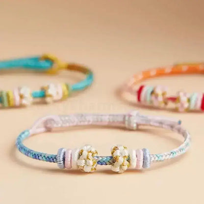 Mount Putuo Blessed Peach Blossom Knot Single-Layer Gradient Color DIY Bracelet (Series 7)-LuckyCharms.Shop