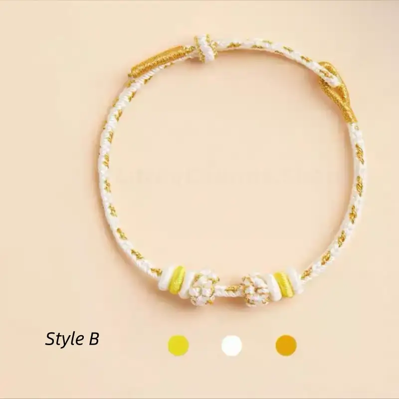 Mount Putuo Blessed Peach Blossom Knot Single-Layer Colored DIY Bracelet (Series 8)-LuckyCharms.Shop