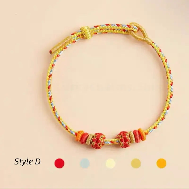 Mount Putuo Blessed Peach Blossom Knot Single-Layer Colored DIY Bracelet (Series 8)-LuckyCharms.Shop